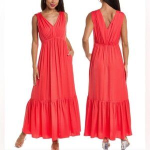 Kobi Halperin Almita Coral Satin Crepe Maxi Dress